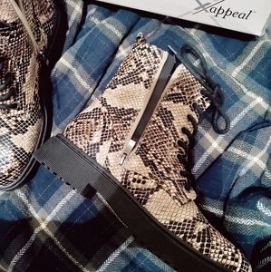 Snake Print Combat Boot